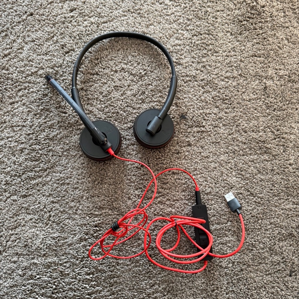 Plantronics C3200 USB Headset with Microphone Red‎ Cord Business Office